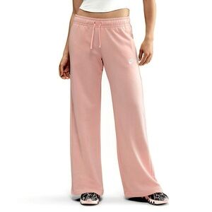 Nike Pink Sportswear Club Fleece Mid-Rise Wide-Leg Sweatpants